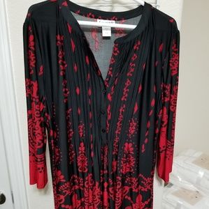 Red and black Tunic